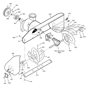 Auger Housing Diagram and Parts List for 624504X4B 2002 Briggs and Stratton Snow Blower